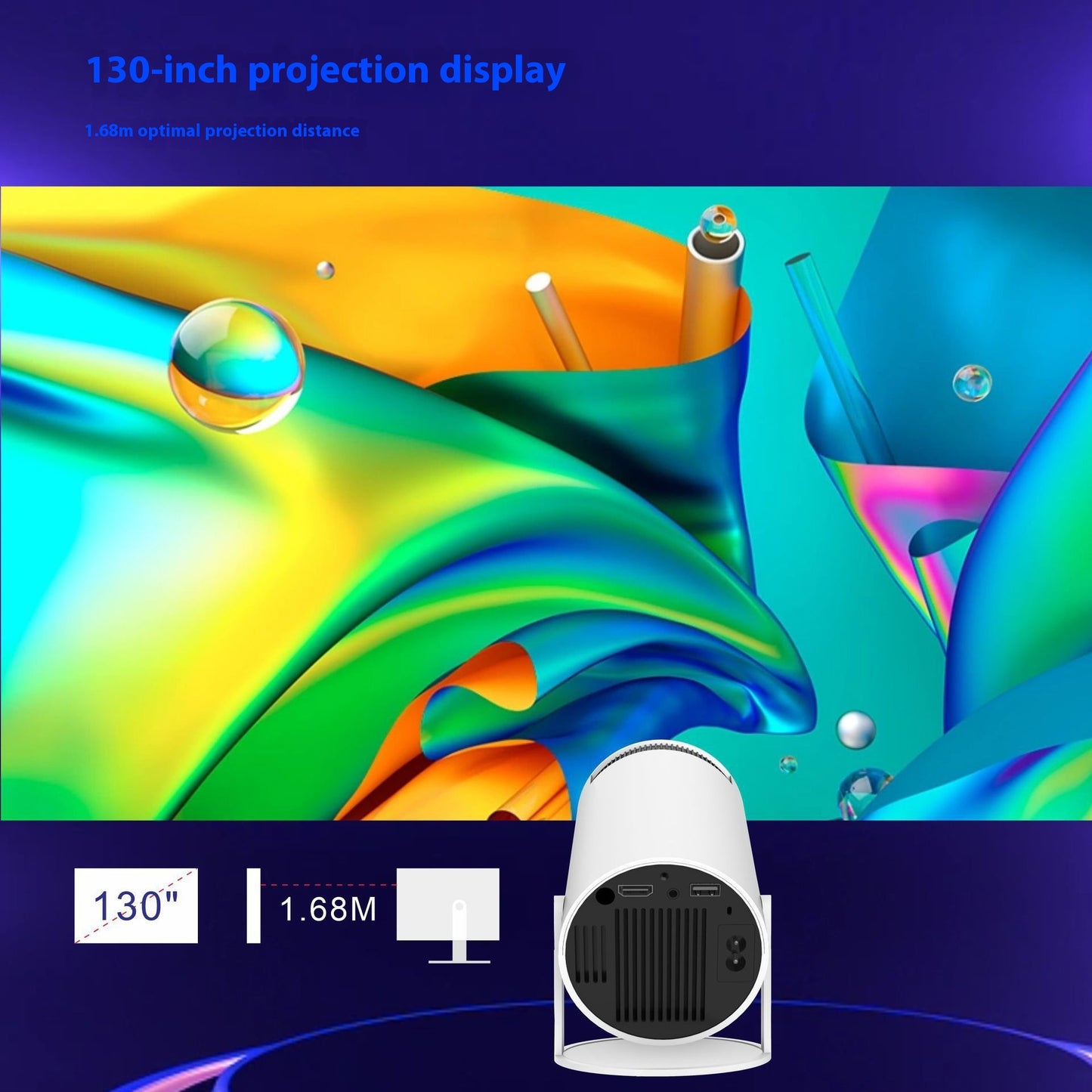 Portable Android Projector 720P HD Mini Cinema Device