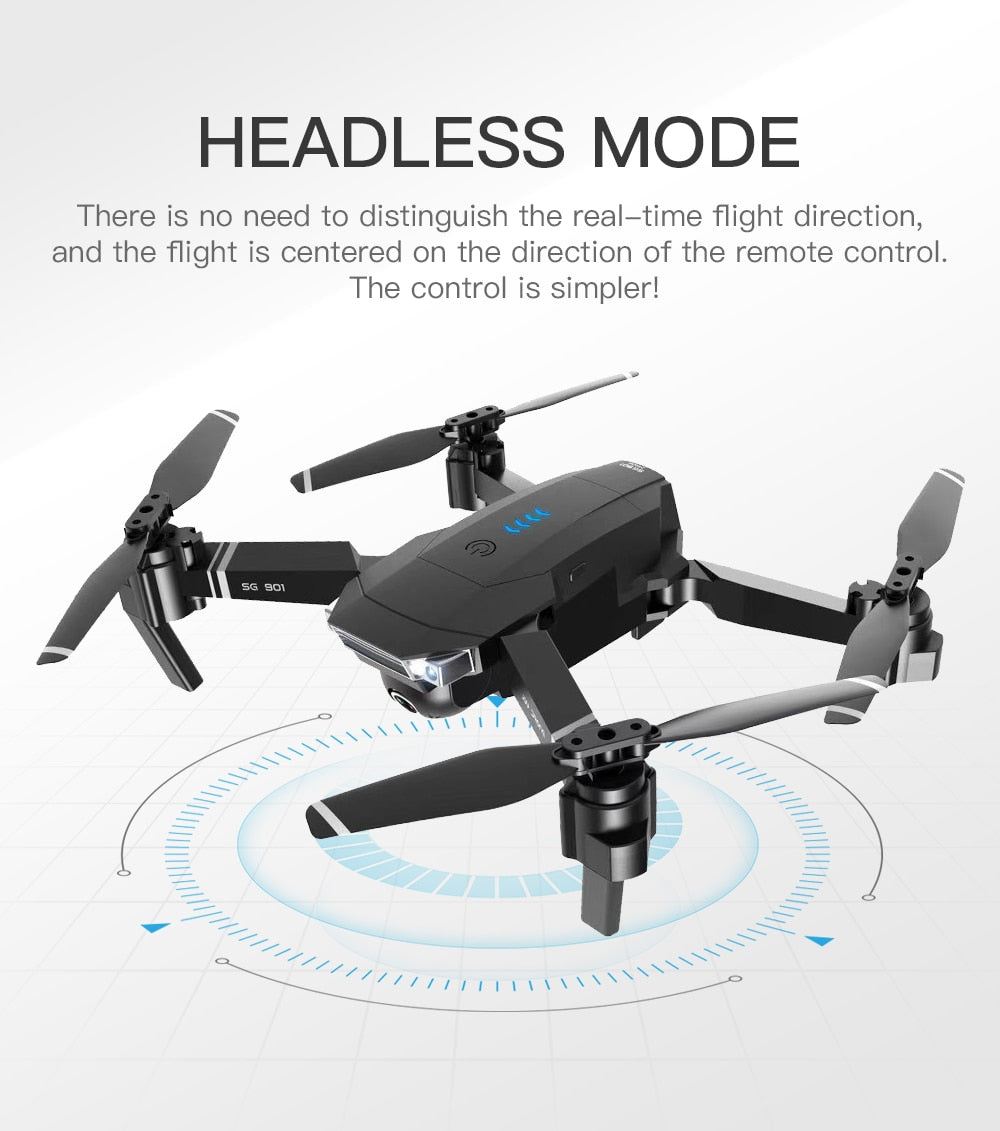 4K HD Dual Camera Foldable Drone With WIFI & Gesture Control