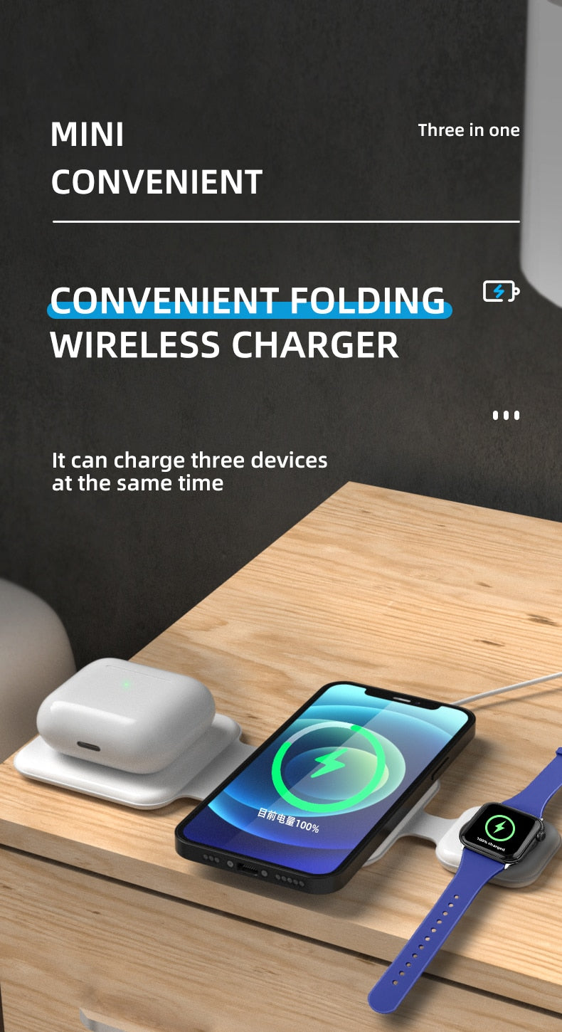 ChargeFlex™ 3-in-1 Magnetic Wireless Charger Station