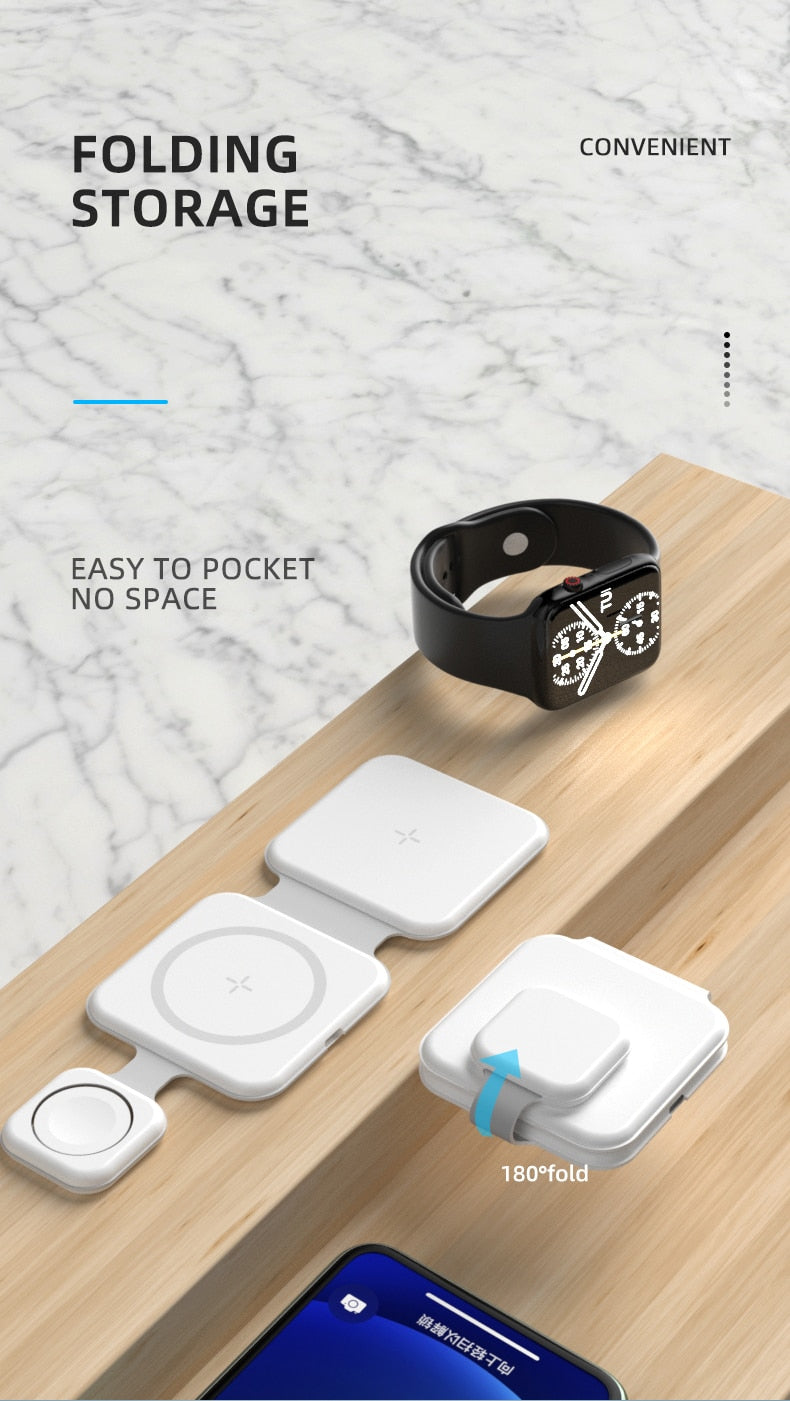 ChargeFlex™ 3-in-1 Magnetic Wireless Charger Station