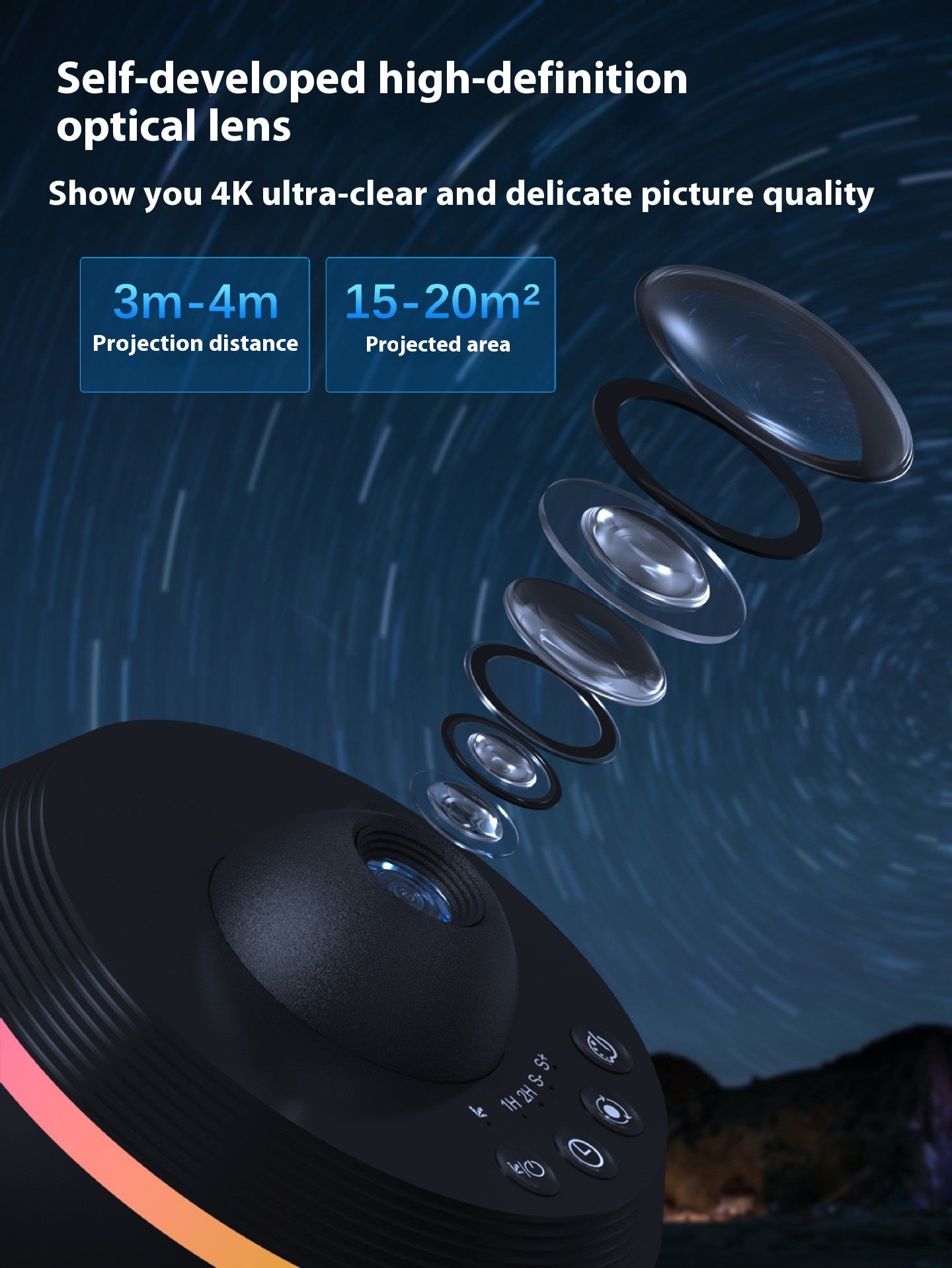 GalaxyAura™ 13-in-1 Star Projector – Ultra Clear Galaxy Night Light