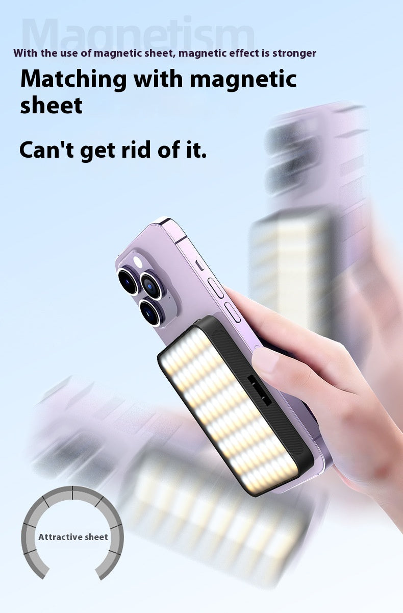Magnetic LED Fill Light for Phone & Camera – Rechargeable Selfie & Video Light