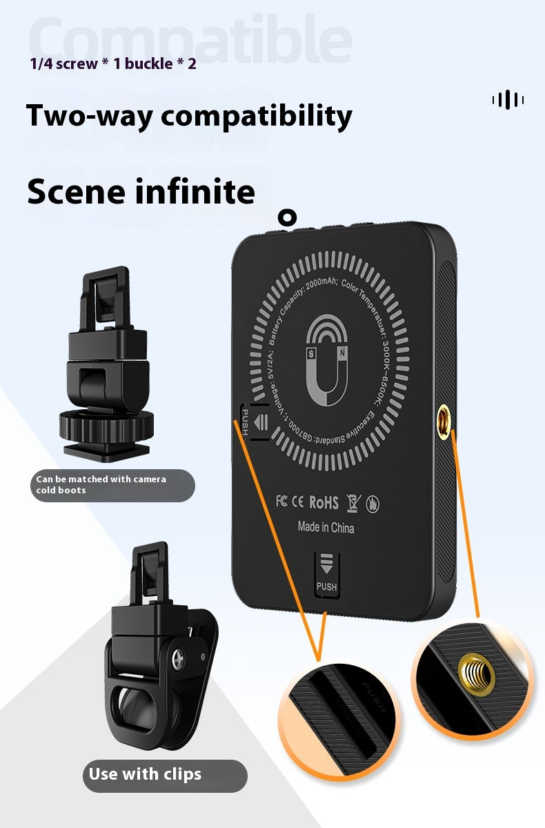Magnetic LED Fill Light for Phone & Camera – Rechargeable Selfie & Video Light