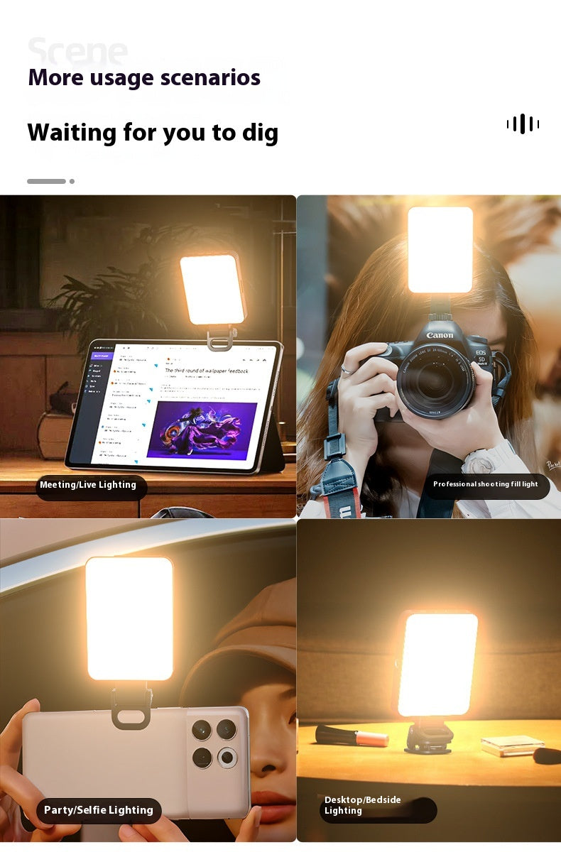 Magnetic LED Fill Light for Phone & Camera – Rechargeable Selfie & Video Light