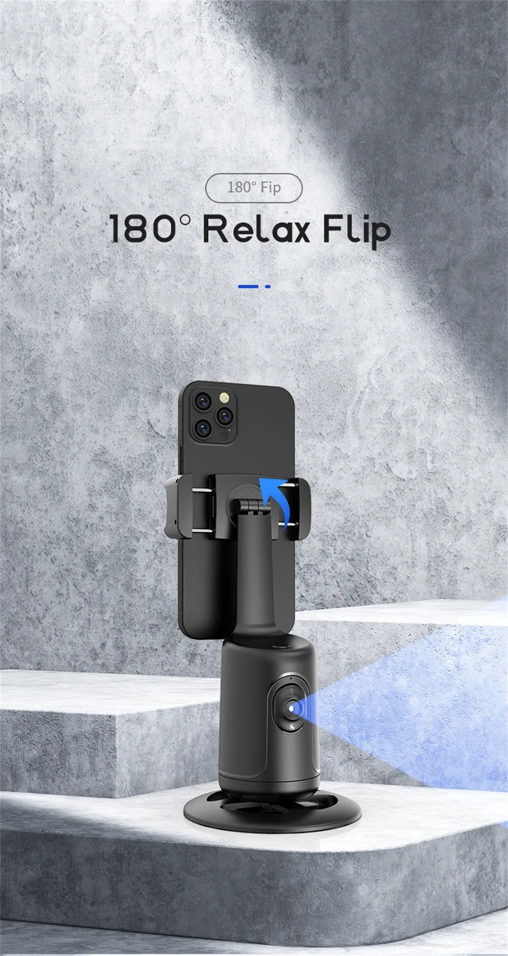360 Auto Face Tracking Gimbal AI Smart Gimbal Face Tracking Auto Phone Holder for Smartphone Video Vlog Live Stabilizer Tripod