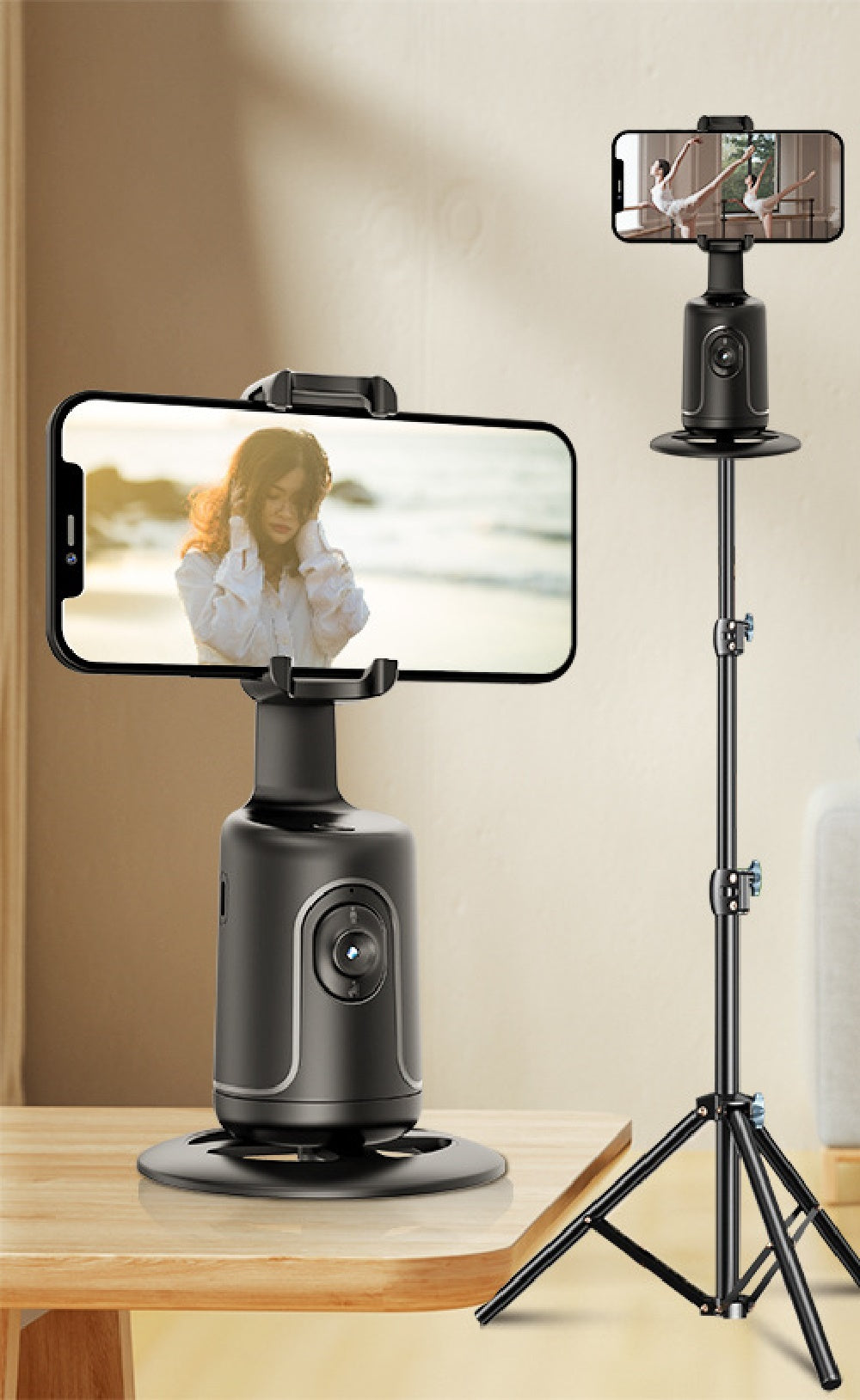 360 Auto Face Tracking Gimbal AI Smart Gimbal Face Tracking Auto Phone Holder for Smartphone Video Vlog Live Stabilizer Tripod