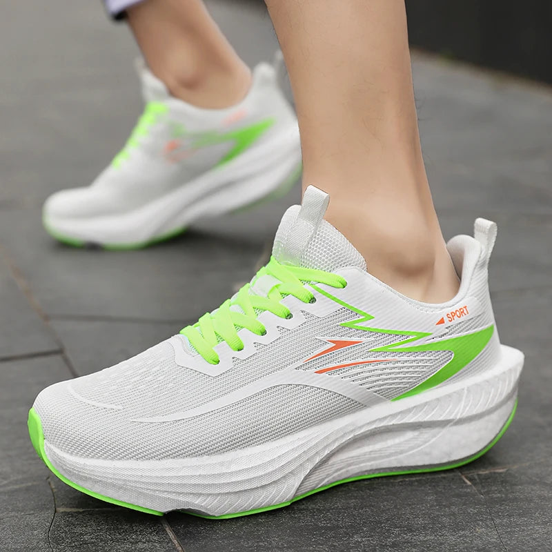 Marathon Men Sports Running Shoes Carbon Board Air Cushion Breathable Lightweight Women'S Comfortable Athletic Nonskid Sneakers