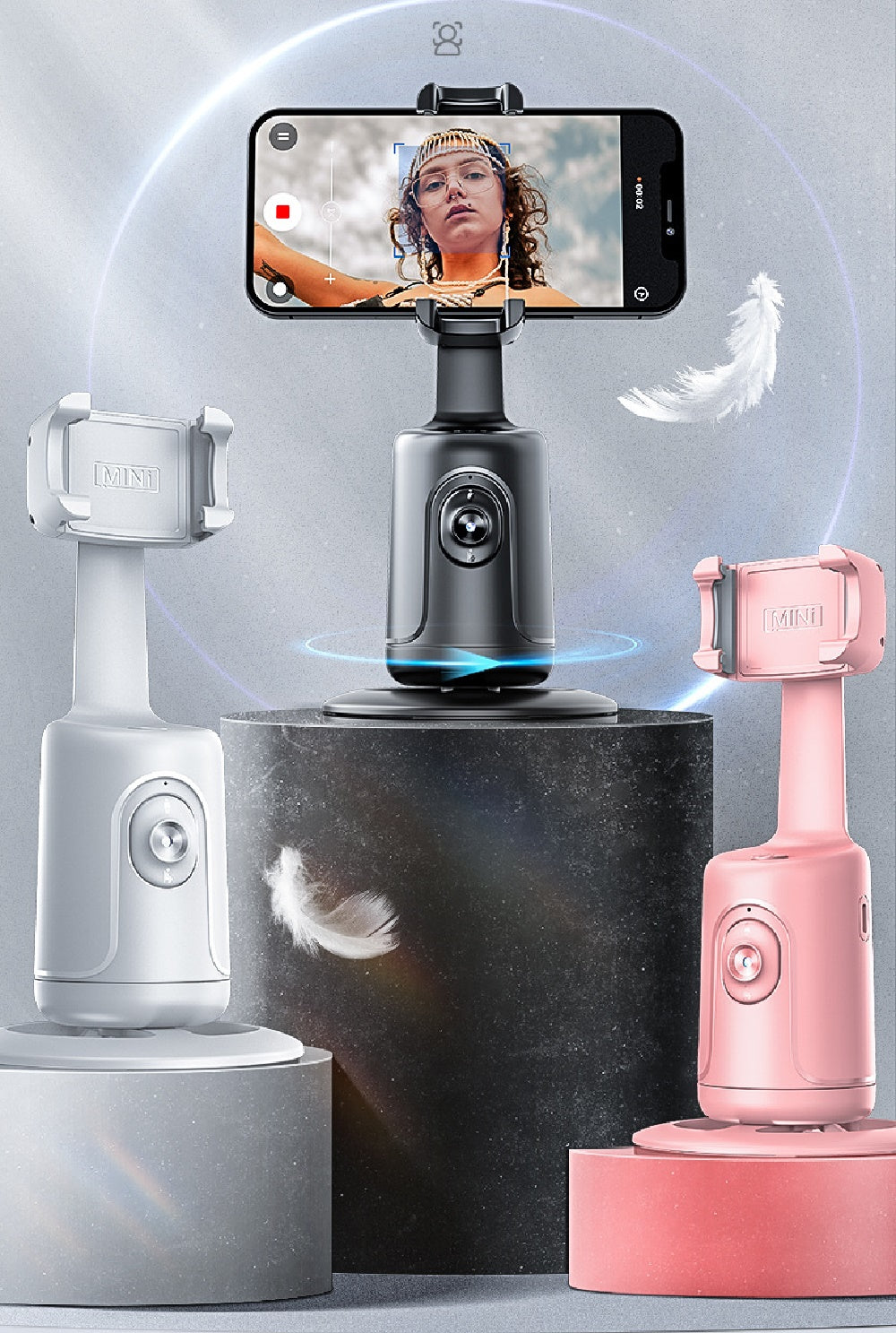 360 Auto Face Tracking Gimbal AI Smart Gimbal Face Tracking Auto Phone Holder for Smartphone Video Vlog Live Stabilizer Tripod