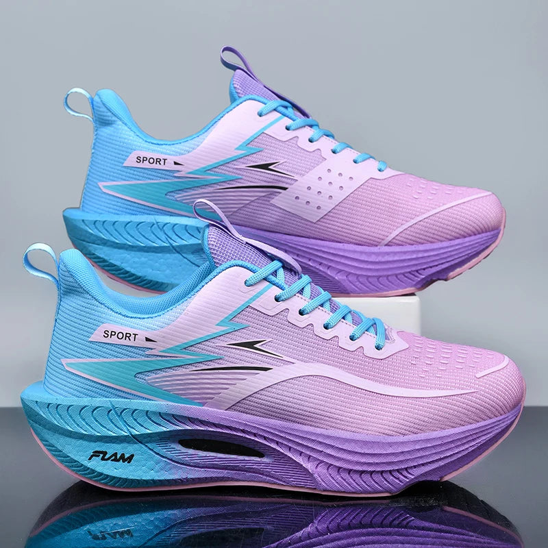 Marathon Men Sports Running Shoes Carbon Board Air Cushion Breathable Lightweight Women'S Comfortable Athletic Nonskid Sneakers