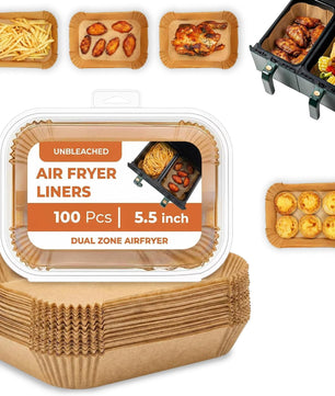 100Pcs Disposable Air Fryer Liners – Non-Stick Parchment Paper