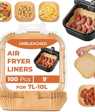 100Pcs Disposable Air Fryer Liners – Non-Stick Parchment Paper