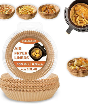 100Pcs Disposable Air Fryer Liners – Non-Stick Parchment Paper