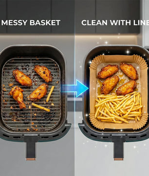 100Pcs Disposable Air Fryer Liners – Non-Stick Parchment Paper