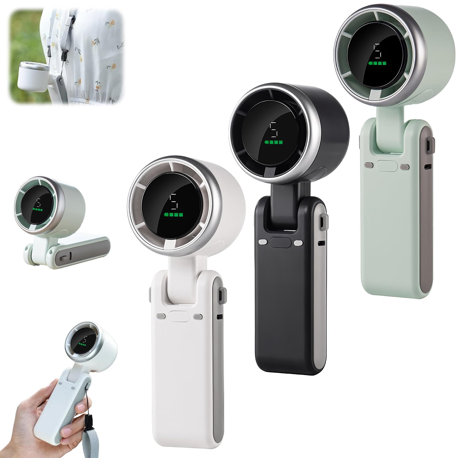 Hanging Neck Outdoor 180 Degree Folding Desktop Mini Fan Hand-Held Folding High-Speed Powerful Turbo Fan