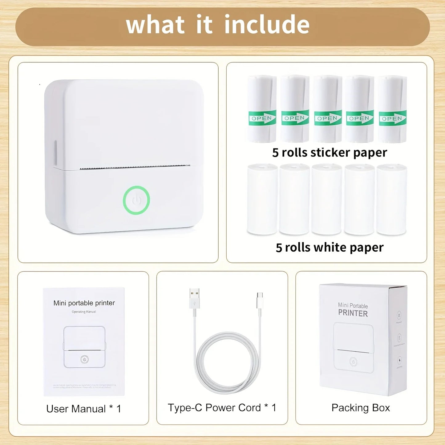 Mini Bluetooth Thermal Sticker Printer – Portable Inkless Pocket Printer