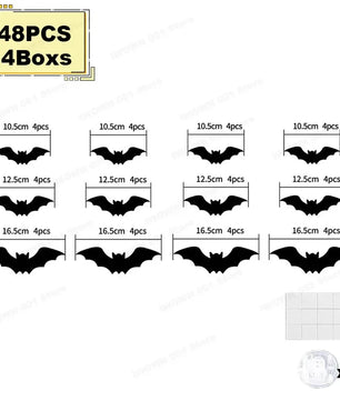 LED Bat & Spider Wall Stickers – Halloween Night Light