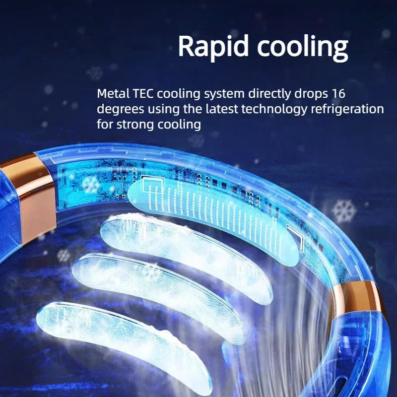 Portable Neck Fan – Hands-Free Wearable USB Rechargeable Personal Cooling Fan