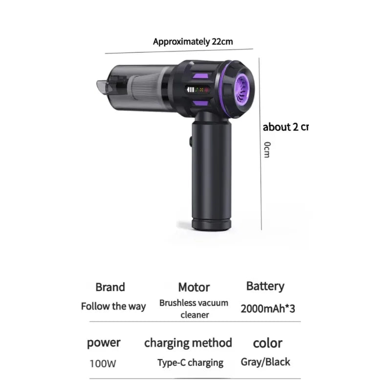 17000Pa Brushless Motor Portable Home Cordless Handheld Small Dry Vacuum Wireless Mini Multifunction Vacuum Cleaner for Car