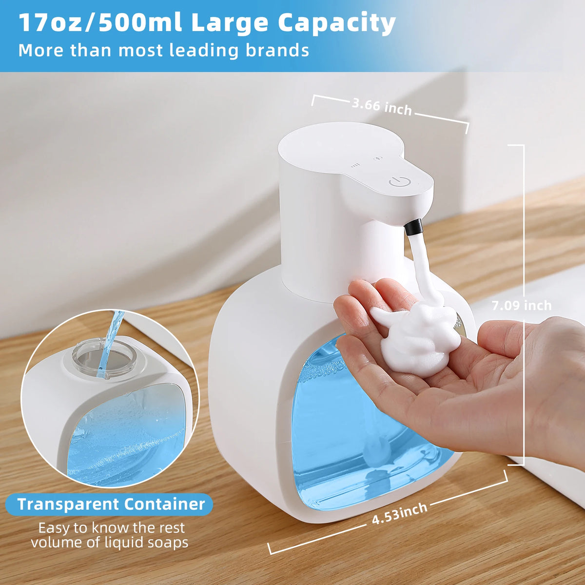 500ml Automatic Foam Soap Dispenser – Wall Mounted