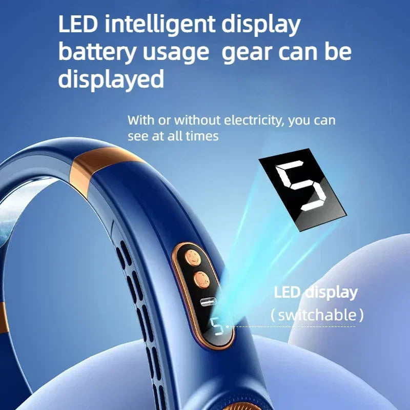 Portable Neck Fan – Hands-Free Wearable USB Rechargeable Personal Cooling Fan