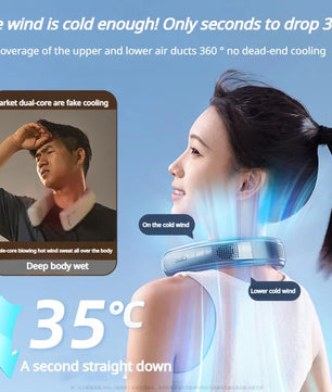 10000mAh Rechargeable Neck Fan – 3-Speed Bladeless Portable Fan