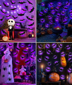 LED Bat & Spider Wall Stickers – Halloween Night Light