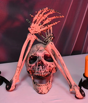 Realistic Skeleton Stakes – Halloween Skull & Arm Lawn Decor