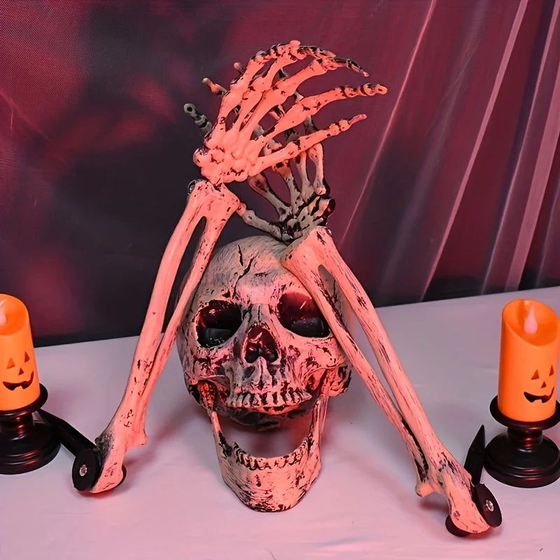 Realistic Skeleton Stakes – Halloween Skull & Arm Lawn Decor