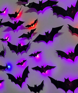 LED Bat & Spider Wall Stickers – Halloween Night Light