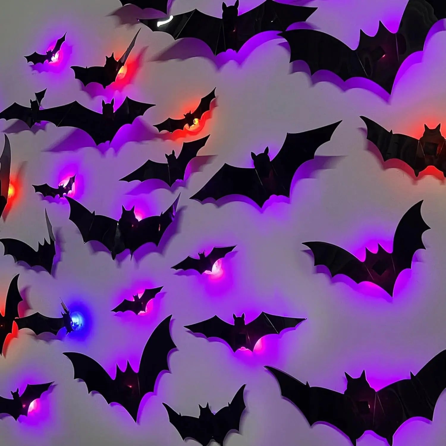 LED Bat & Spider Wall Stickers – Halloween Night Light