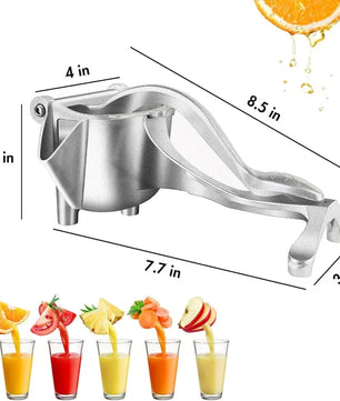 Manual Citrus Juicer - Heavy-Duty Metal Hand Press Squeezer