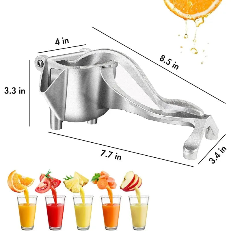 Manual Citrus Juicer - Heavy-Duty Metal Hand Press Squeezer