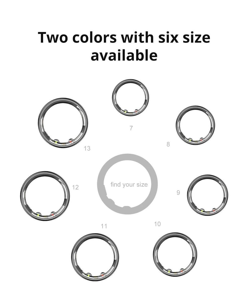 R10 Smart Ring with Charging Case for Men Women, Health and Sleep Monitor, 5ATM Waterproof Fitness Tracker