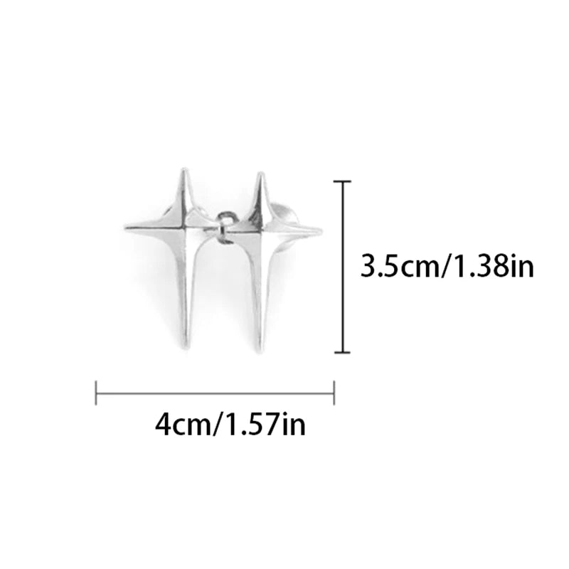Trendy Cross Star Waist Buckle Adjustable Detachable Pants Clips Waist Tightener Nail-Free Metal Button Snaps for Jeans Decor