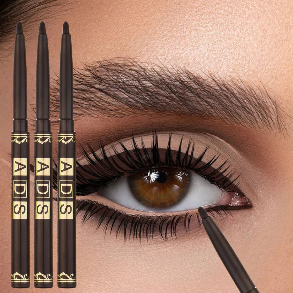 3pcs Black Eyeliner Pencil Set – Waterproof, Smudge-Proof & Long-Lasting Eye Makeup