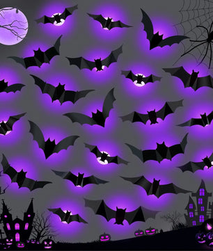 LED Bat & Spider Wall Stickers – Halloween Night Light