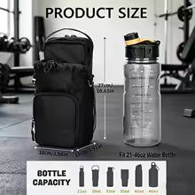 Portable Water Bottle Crossbody Bag - Nylon Sling Pouch with Adjustable Strap