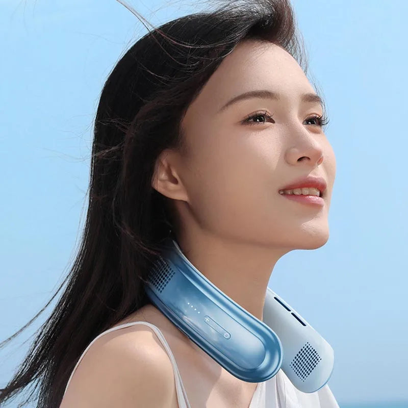 10000mAh Rechargeable Neck Fan – 3-Speed Bladeless Portable Fan