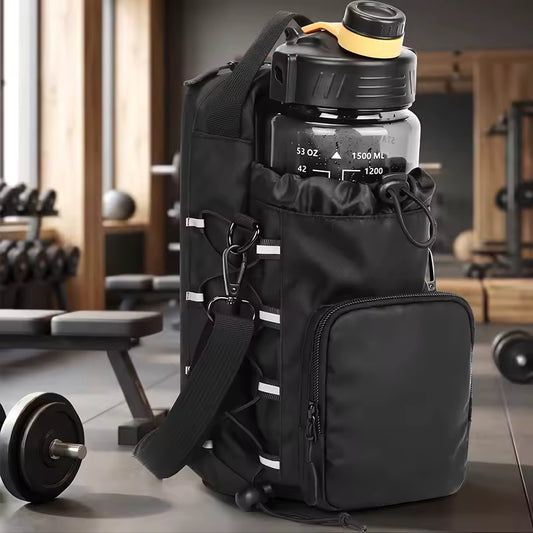 Portable Water Bottle Crossbody Bag Durable Nylon Gym Sling Pouch Adjustable Shoulder Strap Outdoor Fitness Travel Water Bottle