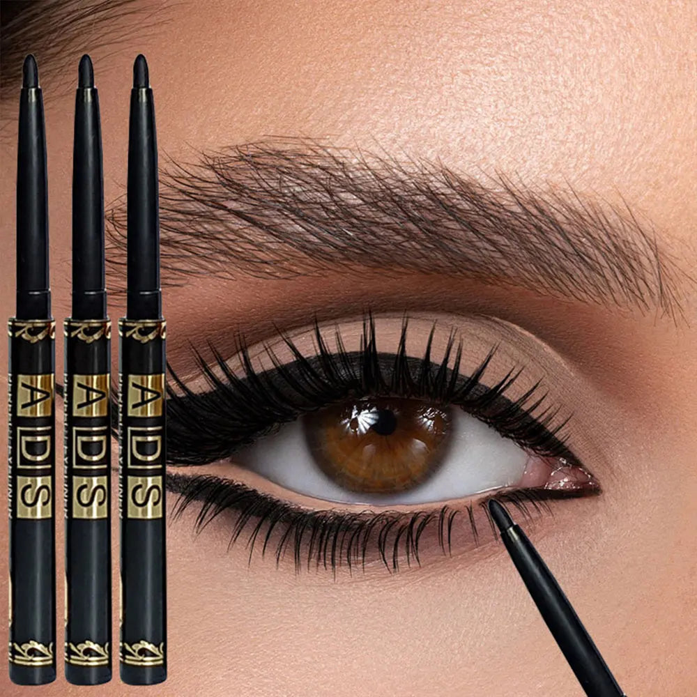 3pcs Black Eyeliner Pencil Set – Waterproof, Smudge-Proof & Long-Lasting Eye Makeup