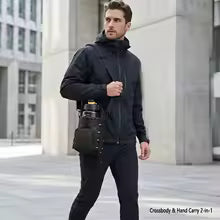 Portable Water Bottle Crossbody Bag - Nylon Sling Pouch with Adjustable Strap