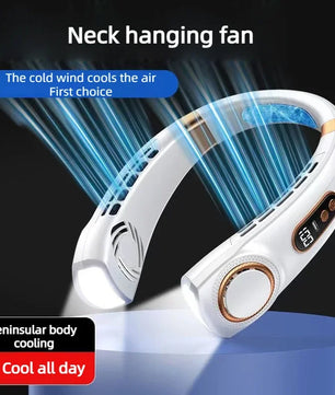 Portable Neck Fan – Hands-Free Wearable USB Rechargeable Personal Cooling Fan