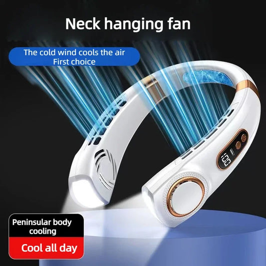Portable Neck Fan – Hands-Free Wearable USB Rechargeable Personal Cooling Fan