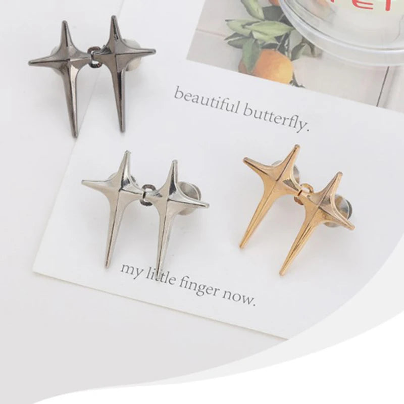 Trendy Cross Star Waist Buckle Adjustable Detachable Pants Clips Waist Tightener Nail-Free Metal Button Snaps for Jeans Decor