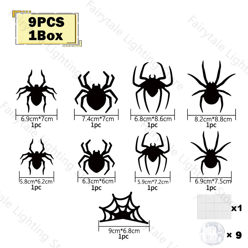 LED Bat & Spider Wall Stickers – Halloween Night Light