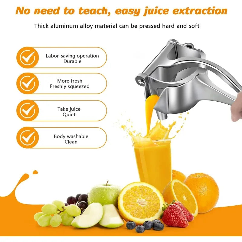 Manual Citrus Juicer - Heavy-Duty Metal Hand Press Squeezer
