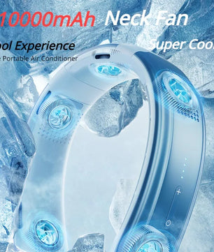 10000mAh Rechargeable Neck Fan – 3-Speed Bladeless Portable Fan