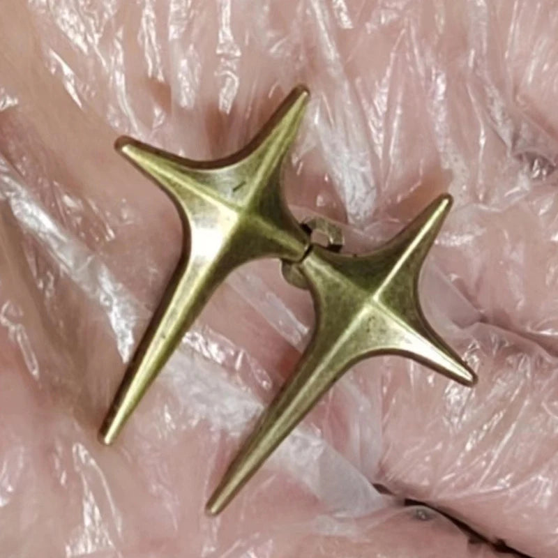 Trendy Cross Star Waist Buckle Adjustable Detachable Pants Clips Waist Tightener Nail-Free Metal Button Snaps for Jeans Decor