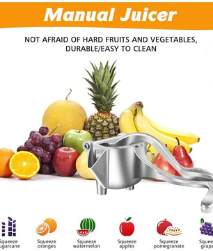 Manual Citrus Juicer - Heavy-Duty Metal Hand Press Squeezer