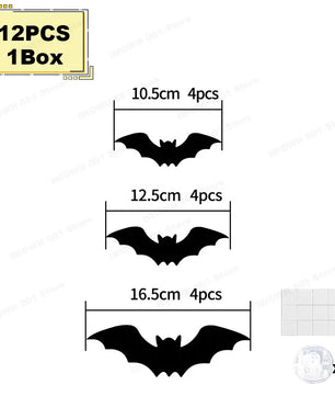 LED Bat & Spider Wall Stickers – Halloween Night Light